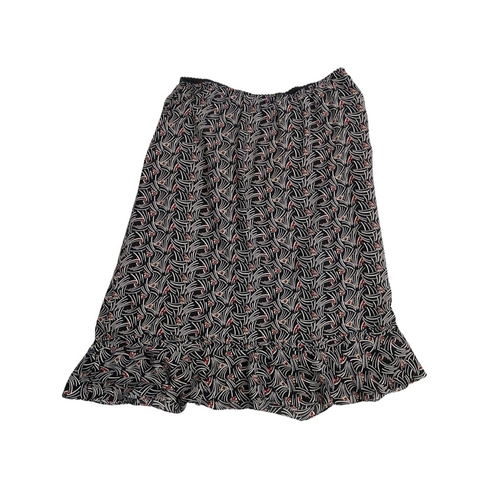 Vintage Dress barn black printed maxi skirt
